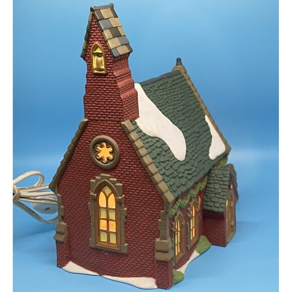 Department 56 Dickens 1995 Dudden‎ Cross Church Christmas Village Retired Chips - Picture 1 of 8